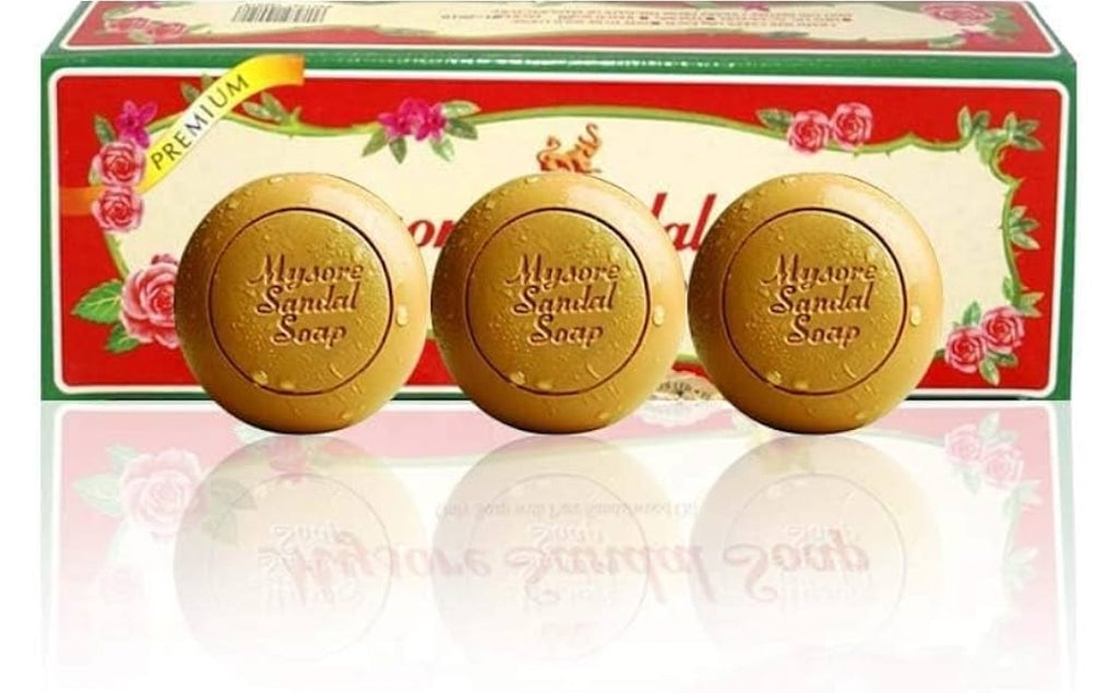 Mysore Pure Natural Sandalwood Oil Ayurvedic Soap - 3 x 150g bars in 1 gift pack